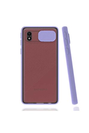 Samsung Galaxy A01 Core Uyumlu Kılıf Lensi Kapak Lila