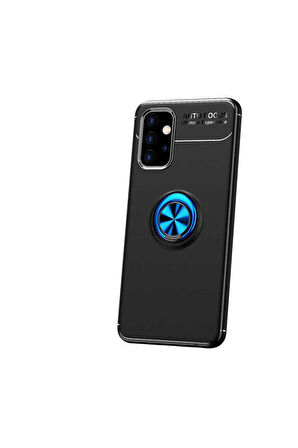 Samsung Galaxy A32 4G Uyumlu Kılıf Ravel Silikon Kapak Siyah-Mavi
