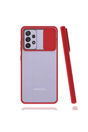 Samsung Galaxy A52 Uyumlu Kılıf Lensi Kapak Kırmızı