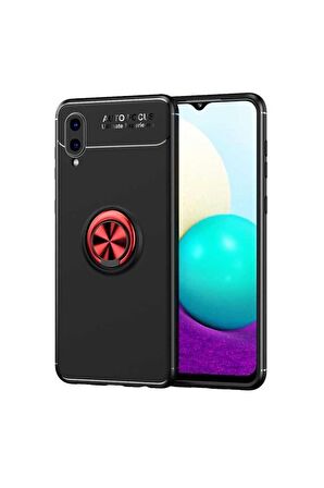 Samsung Galaxy A02 Uyumlu Kılıf Ravel Silikon Kapak Siyah-Kırmızı