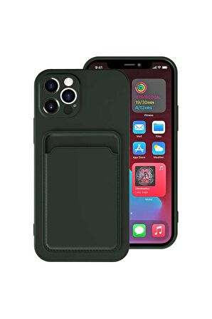 Apple iPhone 12 Pro Max Uyumlu Kılıf Ofix Kapak Koyu Yeşil