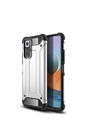Xiaomi Redmi Note 10 Pro Uyumlu Kılıf Crash Silikon Kapak Gri