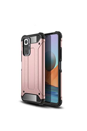 Xiaomi Redmi Note 10 Pro Uyumlu Kılıf Crash Silikon Kapak Rose Gold
