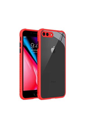 Apple iPhone 7 Plus Uyumlu Kılıf Kaff Kapak Kırmızı