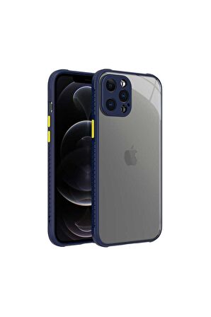 Apple iPhone 12 Pro Max Uyumlu Kılıf Kaff Kapak Lacivert