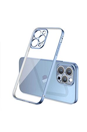 Apple iPhone 12 Pro Max Uyumlu Kılıf Gbox Kapak Mavi Açık