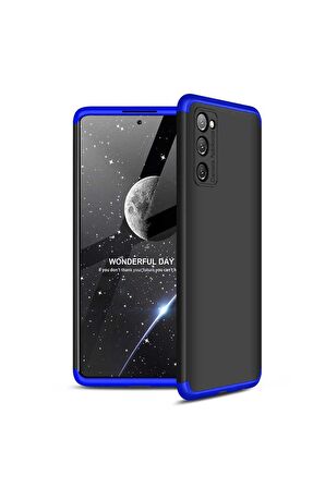 Samsung Galaxy S20 FE Uyumlu Kılıf Ays Kapak Siyah-Mavi