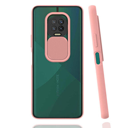 Infinix Note 7 Uyumlu Kılıf Lensi Kapak Pembe Açık
