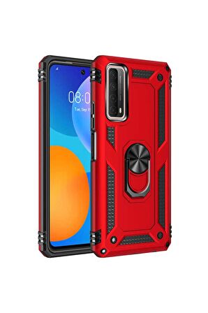 Huawei P Smart 2021 Uyumlu Kılıf Vega Kapak Kırmızı