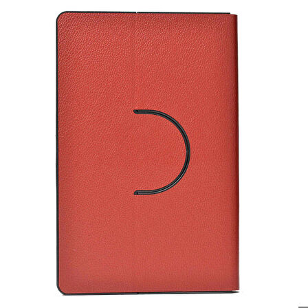 Lenovo M10 TB-X505F Uyumlu Tablet Kılıfı Fest Dönebilen Standlı Pu Deri Kılıf Kırmızı