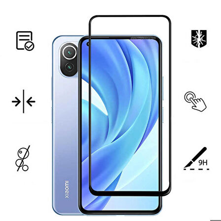 Xiaomi Mi 11 Lite Uyumlu Kenarları Kırılmaya Dayanıklı Cam Ekran Koruyucu