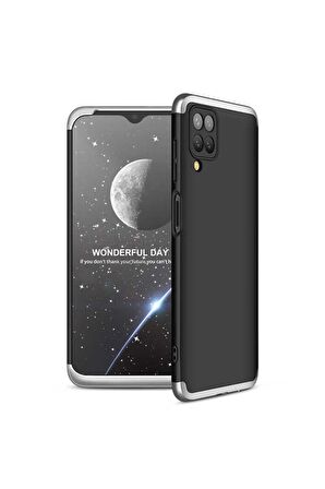 Samsung Galaxy M12 Uyumlu Kılıf Ays Kapak Siyah-Gri