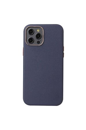 Apple iPhone 12 Pro Max Uyumlu Kılıf Leathersafe Wireless Kapak Lacivert