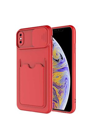 Apple iPhone XS Uyumlu Kılıf Kartix Kapak Kırmızı