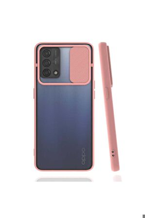 Oppo A74 4G Uyumlu Kılıf Lensi Kapak Pembe Açık