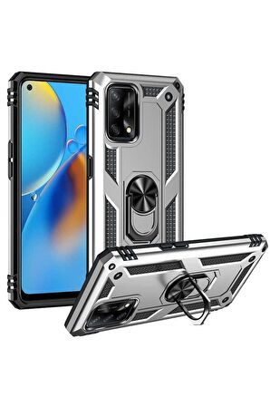 Oppo A74 4G Uyumlu Kılıf Vega Kapak Gri