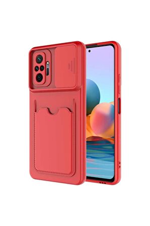Xiaomi Redmi Note 10 Pro Uyumlu Kılıf Kartix Kapak Kırmızı