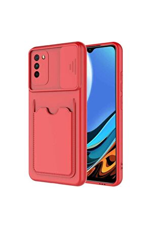 Xiaomi Poco M3 Uyumlu Kılıf Kartix Kapak Kırmızı