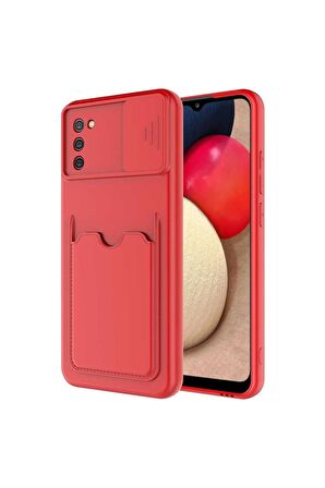 Samsung Galaxy A02S Uyumlu Kılıf Kartix Kapak Kırmızı