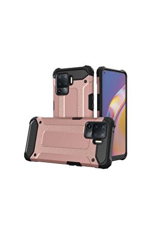 Oppo Reno 5 Lite Uyumlu Kılıf Crash Silikon Kapak Rose Gold