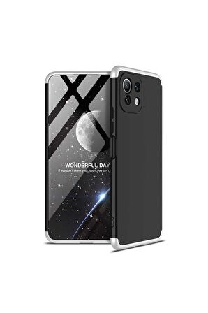 Xiaomi Mi 11 Lite Uyumlu Kılıf Ays Kapak Siyah-Gri