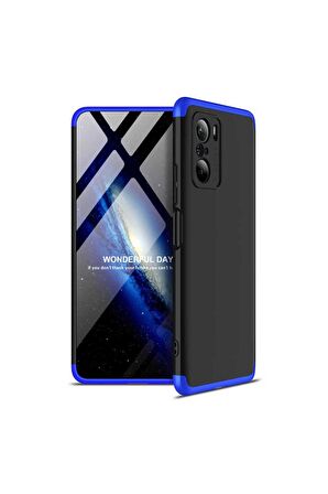 Xiaomi Redmi K40 Uyumlu Kılıf Ays Kapak Siyah-Mavi