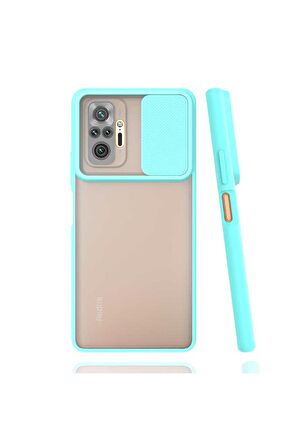 Xiaomi Redmi Note 10 Pro Uyumlu Kılıf Lensi Kapak Turkuaz