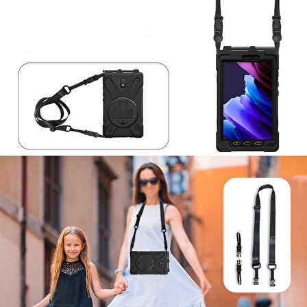 Samsung Galaxy Tab Active 3 T577 Uyumlu Tablet Kılıf Sert PC Zırhlı Defender Kılıf