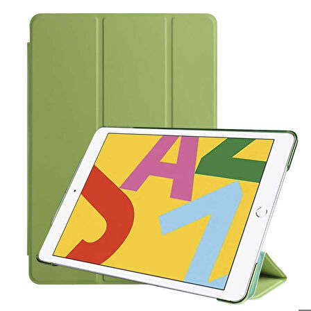 Apple iPad 10.2 2021 (9.Nesil) Uyumlu Tablet Kılıfı Smart Cover Standlı Kılıf Yeşil