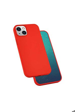 Apple iPhone 13 Uyumlu Kılıf Silk Silikon Kırmızı