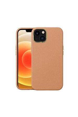 Apple iPhone 13 Uyumlu Kılıf Natura Kapak Kahverengi