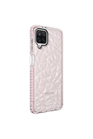 Samsung Galaxy A12 Uyumlu Kılıf Buzz Kapak Pembe