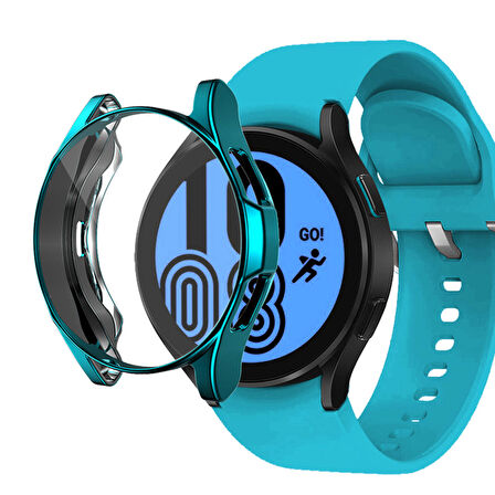 Samsung Galaxy Watch 4 Classic 46 Mm Uyumlu Kasa Koruyucu Silikon Darbe Emici Ekran Koruyucu Gard 02 Koyu Yeşil