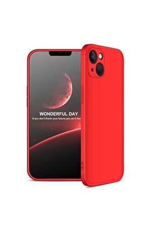Apple iPhone 13 Uyumlu Kılıf Ays Kapak Kırmızı