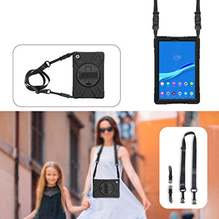 Lenovo M10 Plus TB-X606F Uyumlu Tablet Kılıfı Sert PC Zırhlı Defender Kılıf