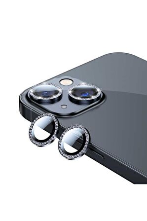 Apple iPhone 13 Mini Uyumlu CL-06 Kamera Lens Koruyucu Siyah
