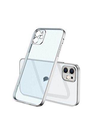 Apple iPhone 12 Uyumlu Kılıf Mat Gbox Kapak Gümüş
