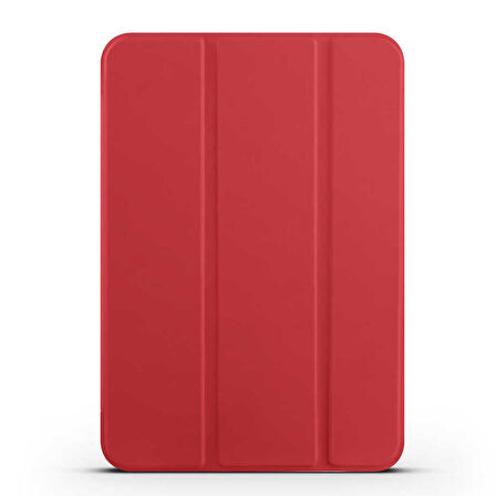 Apple iPad Mini 2021 (6.Nesil) Uyumlu Tablet Kılıfı Smart Cover Standlı Kılıf Kırmızı