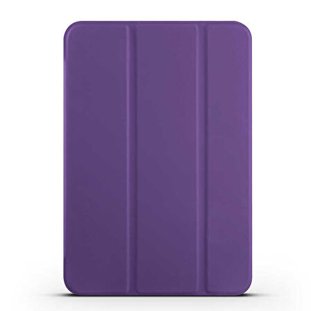 Apple iPad Mini 2021 (6.Nesil) Uyumlu Tablet Kılıfı Smart Cover Standlı Kılıf Mor