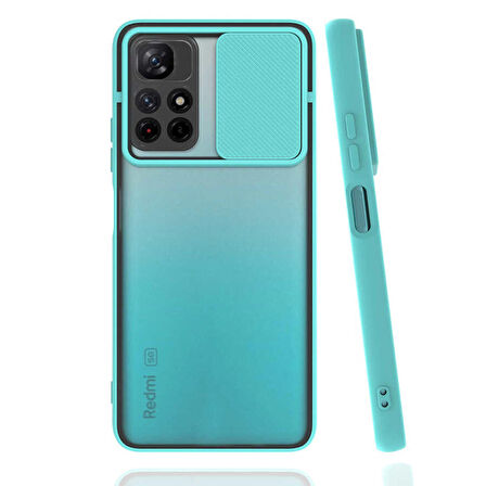 Xiaomi Redmi Note 11T 5G Uyumlu Kılıf Lensi Kapak Turkuaz