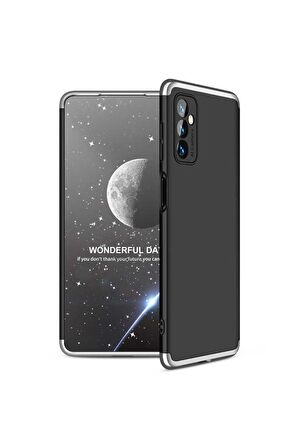 Samsung Galaxy M52 Uyumlu Kılıf Ays Kapak Siyah-Gri
