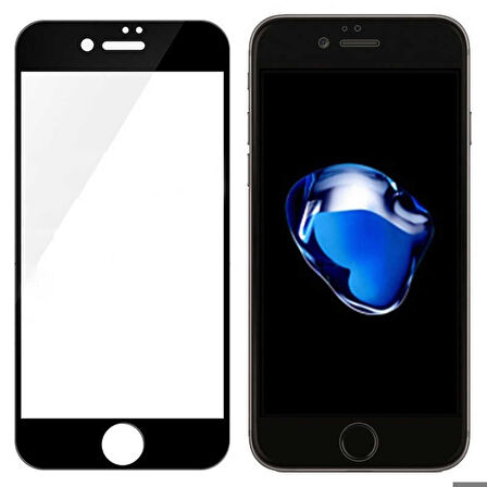 Apple iPhone 8 Uyumlu 3D Muzy Temperli Cam Ekran Koruyucu Siyah