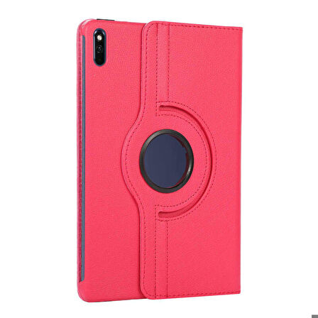 Huawei MatePad 11 (2021) Uyumlu Tablet Kılıfı 360 Dönebilen Standlı Kılıf Pembe Koyu