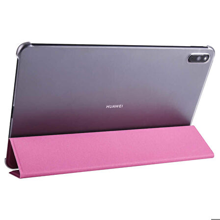 Huawei MatePad 11 (2021) Uyumlu Tablet Kılıfı Smart Cover Standlı Akıllı Kılıf Pembe