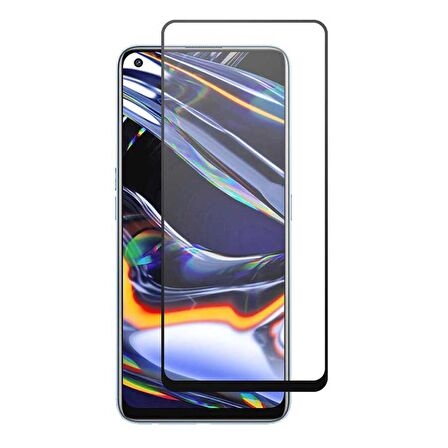 Realme 7 Uyumlu Kenarları Kırılmaya Dayanıklı Cam Ekran Koruyucu