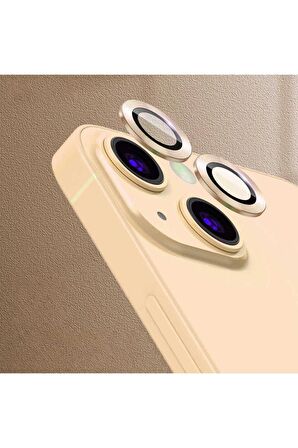 Apple iPhone 13 Uyumlu CL-07 Kamera Lens Koruyucu Gold