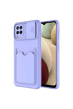 Samsung Galaxy A22 4G Uyumlu Kılıf Kartix Kapak Lila