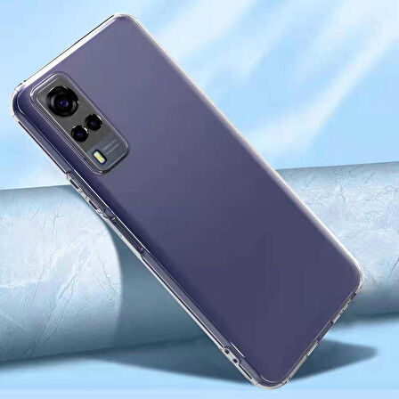Vivo Y53S 4G Uyumlu Kılıf Kamera Korumalı Süper Silikon Kapak