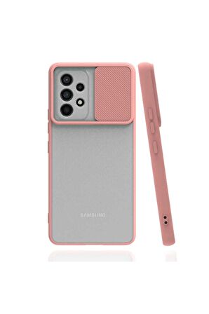 Samsung Galaxy A53 5G Uyumlu Kılıf Lensi Kapak Pembe Açık