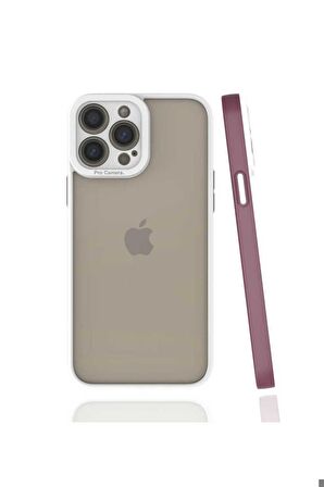 Apple iPhone 13 Pro Max Uyumlu Kılıf Mima Kapak Mürdüm